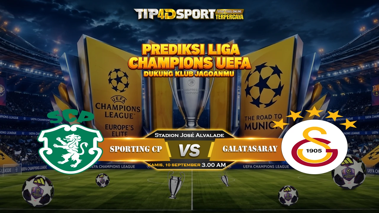 Pertandingan Sporting CP melawan Galatasaray di liga champions akan berlangsung pada kamis 10 september 2026 pukul 03:00 wib