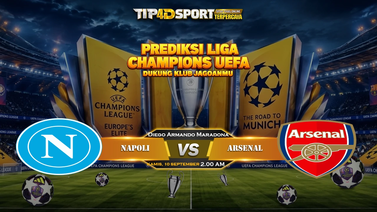 pertandingan S.S.C. Napoli vs Arsenal F.C. di ajang liga champions uefa akan diselenggarakan pada 10 september 2026 pukul 02:00 wib